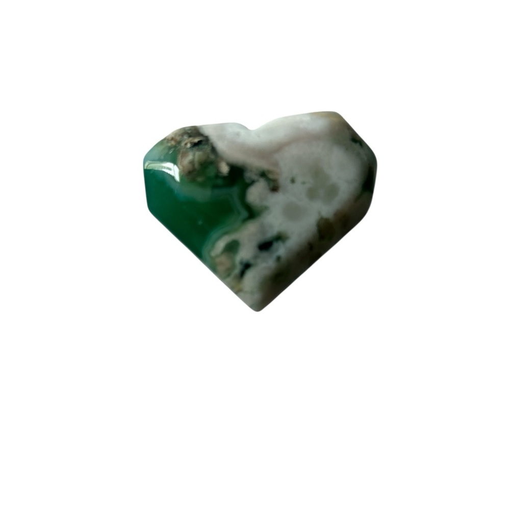 Natural Dreamy Green Quartz Crystal Heart-Shaped Stone